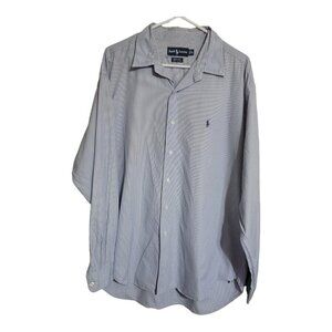 Ralph Lauren Shirt Men XL Blue Marlowe Oxford Dress Career Preppy Modern Pastel